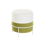 Fodsttte DKD Home Decor Natur Metal Hvid Grn (40 x 40 x 40 cm) #1