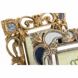 Fotoramme DKD Home Decor 19 x 2 x 25 cm Slvfarvet Gylden Harpiks Shabby Chic (2 enheder) #5
