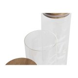 St med 3 Dser DKD Home Decor 10,2 x 10,2 x 27,7 cm Natur Gennemsigtig Akacie Bogstaver Borosilikatglas #4