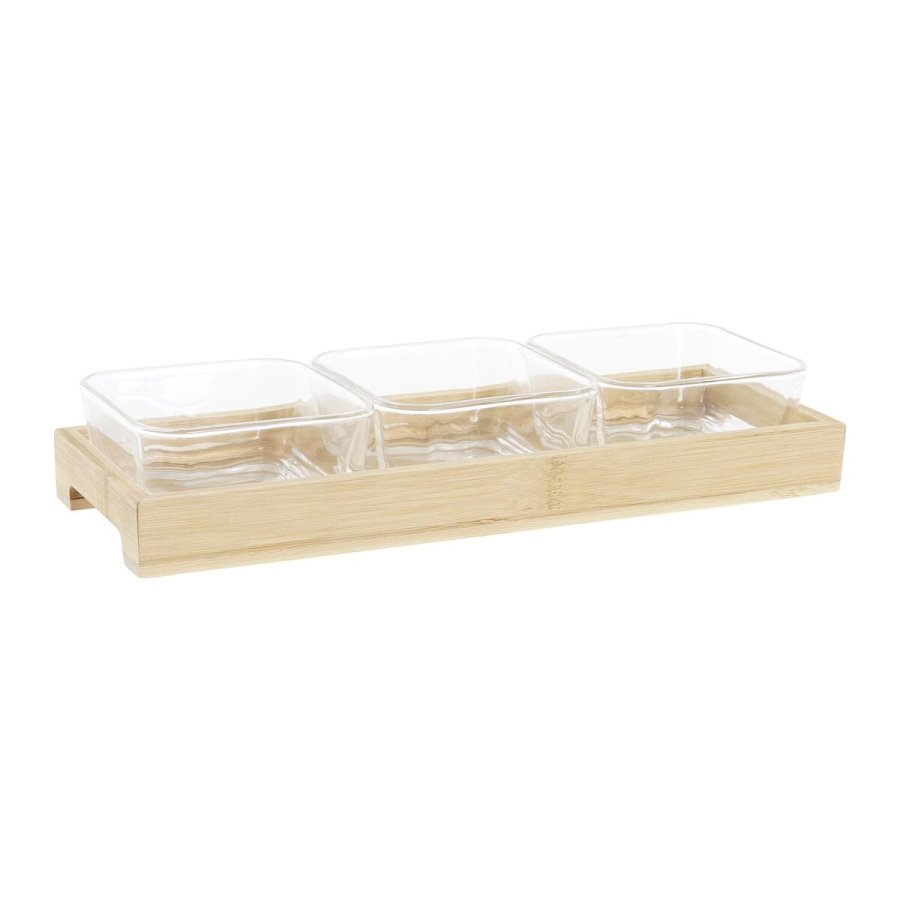 Snack bakke DKD Home Decor 31,5 x 11 x 6 cm Krystal Natur 280 ml #1