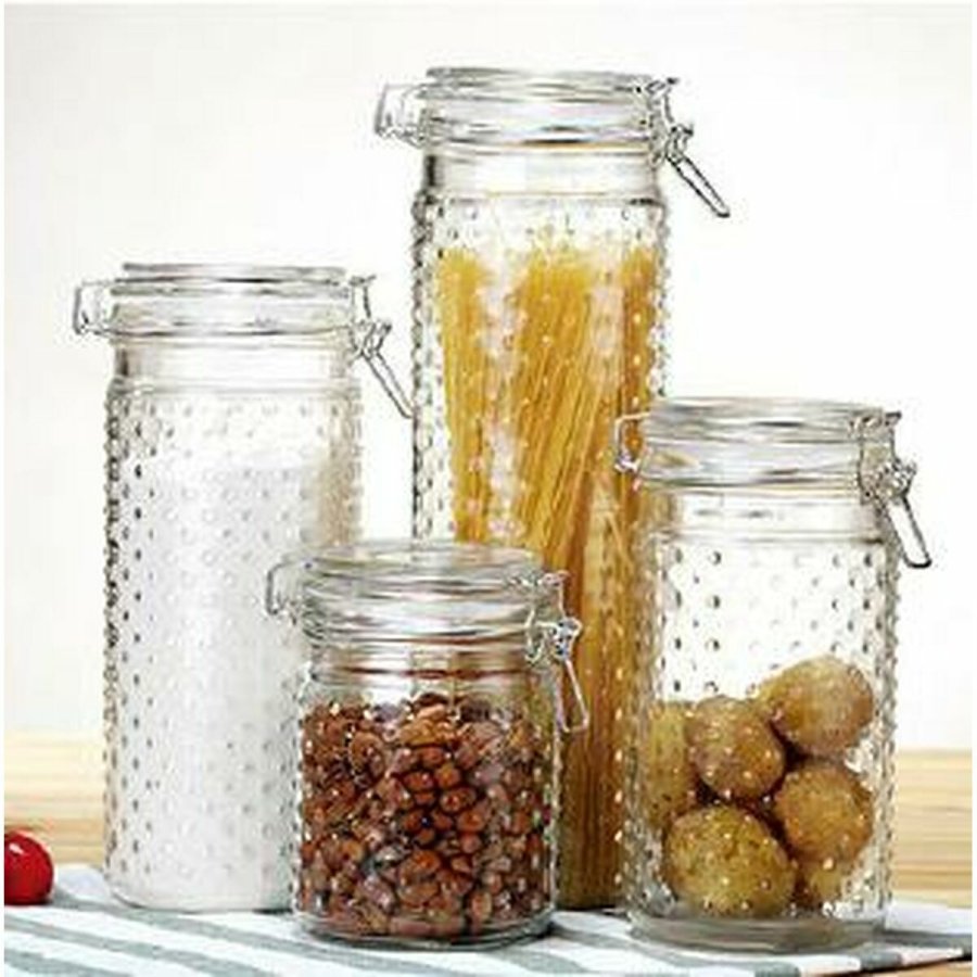 St med 4 Dser DKD Home Decor Krystal Gennemsigtig Rustfrit stl 10 x 10 x 33 cm #4