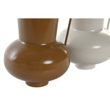 Vase DKD Home Decor 13 x 12.5 x 17 cm Beige Metal Orange Sennep (2 enheder) #2