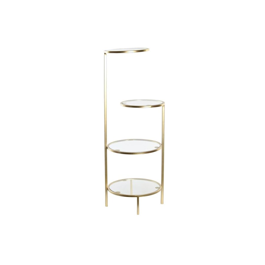 Hylder DKD Home Decor 32,5 x 30 x 86 cm Krystal Gylden Metal #1