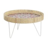 Snack bakke DKD Home Decor 26 x 26 x 14,5 cm Natur Metal Tr MDF Shabby Chic #1