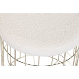 Fodsttte DKD Home Decor Beige Gylden Metal Polyester Hvid Moderne (38 x 38 x 44 cm) (35 x 35 x 40 cm) #3