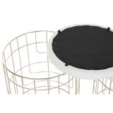Fodsttte DKD Home Decor Beige Gylden Metal Polyester Hvid Moderne (38 x 38 x 44 cm) (35 x 35 x 40 cm) #2