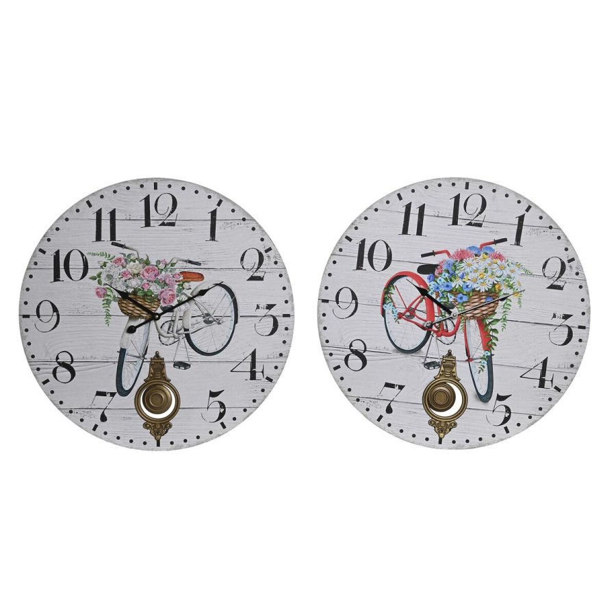 Vgur DKD Home Decor Cykel Metal Multifarvet Tr MDF (2 enheder) (58 x 4 x 58 cm) #1