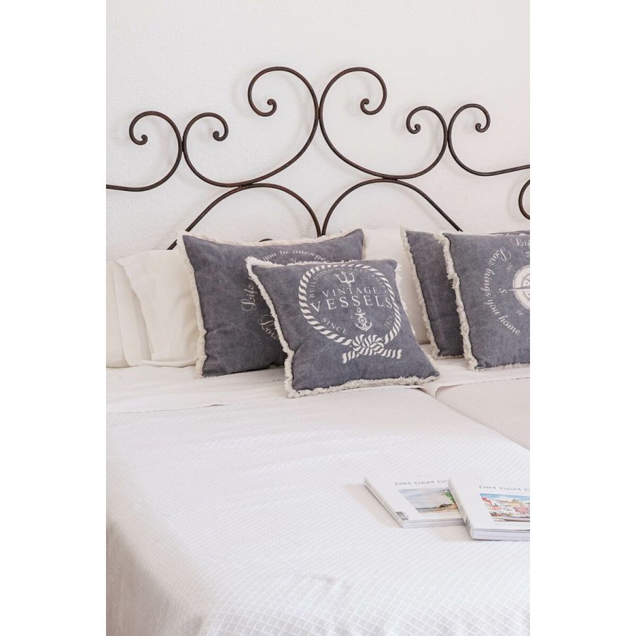 Pude DKD Home Decor Bl Hvid Frynse Middelhavet Marine 45 x 10 x 45 cm (2 enheder) #5