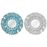Vgspejl DKD Home Decor Bl Hvid Koral Middelhavet 60 x 7 x 60 cm (2 enheder) (2 Dele) #1