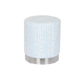 Fodsttte DKD Home Decor Bl Hvid Metal Striber Middelhavet 34 x 34 x 40 cm #1