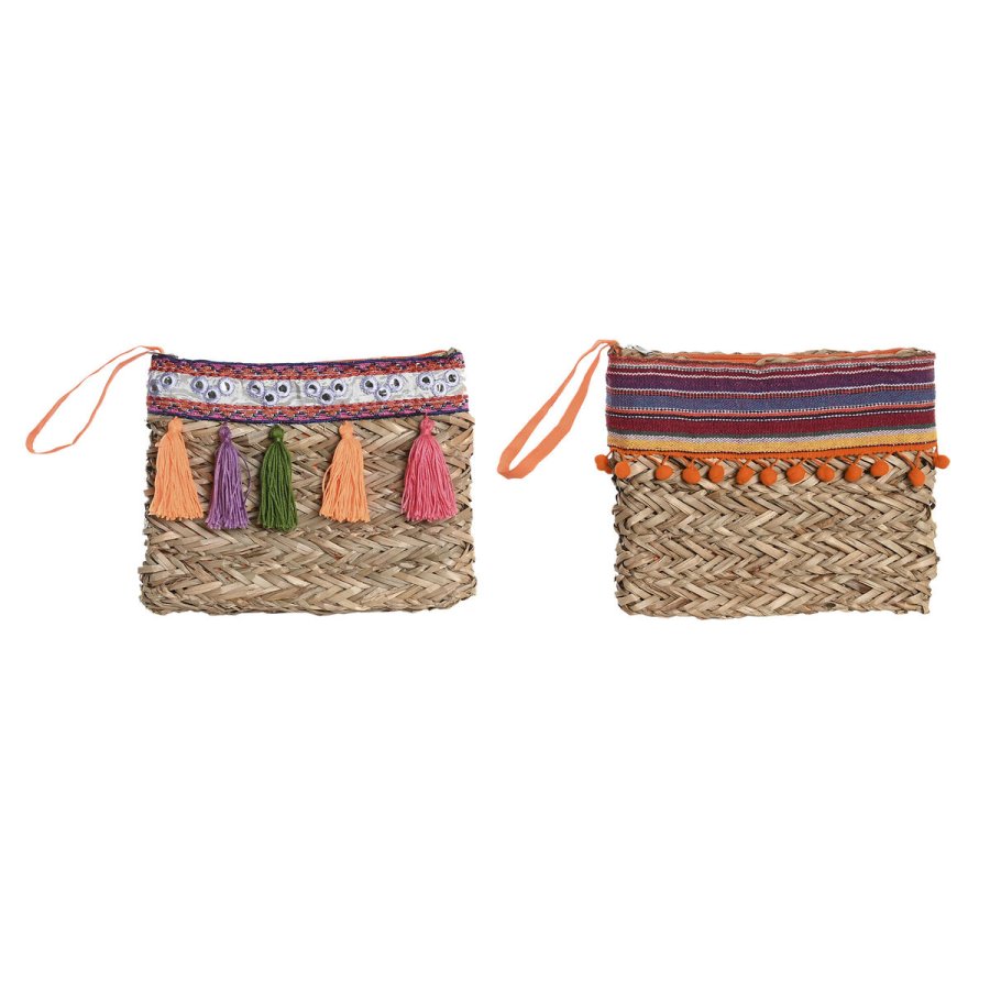 Hndtasker Hippie DKD Home Decor Multifarvet flet (26 x 4 x 20 cm) (2 enheder) #1