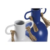 Vase DKD Home Decor Metal Hvid Marinebl (9 x 9 x 19 cm) (2 enheder) #3