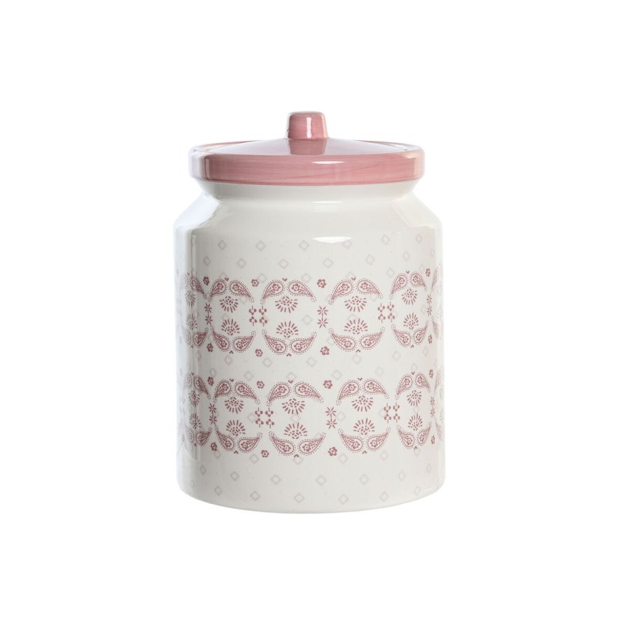Blik DKD Home Decor 15,5 x 15,5 x 21 cm Pink Hvid Dolomite #1