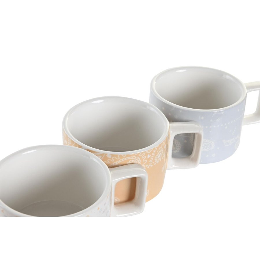 Dele kaffekopst DKD Home Decor Gul Bl Hvid Rd Metal Bambus Dolomite 260 ml #7