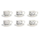 Set med kopper og underkopper DKD Home Decor Bl Hvid Metal Dolomite 180 ml 20 x 18 x 20 cm #4