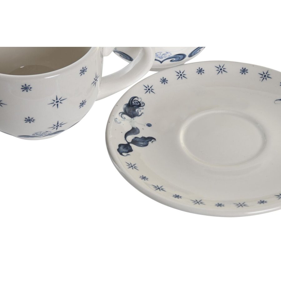 Set med kopper og underkopper DKD Home Decor Bl Hvid Metal Dolomite 180 ml 20 x 18 x 20 cm #10