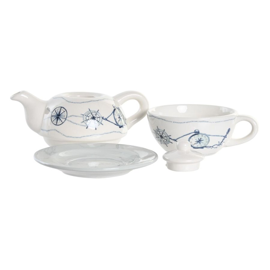 Teselskab-st DKD Home Decor Bl Hvid 750 ml Dolomite (3 enheder) #7