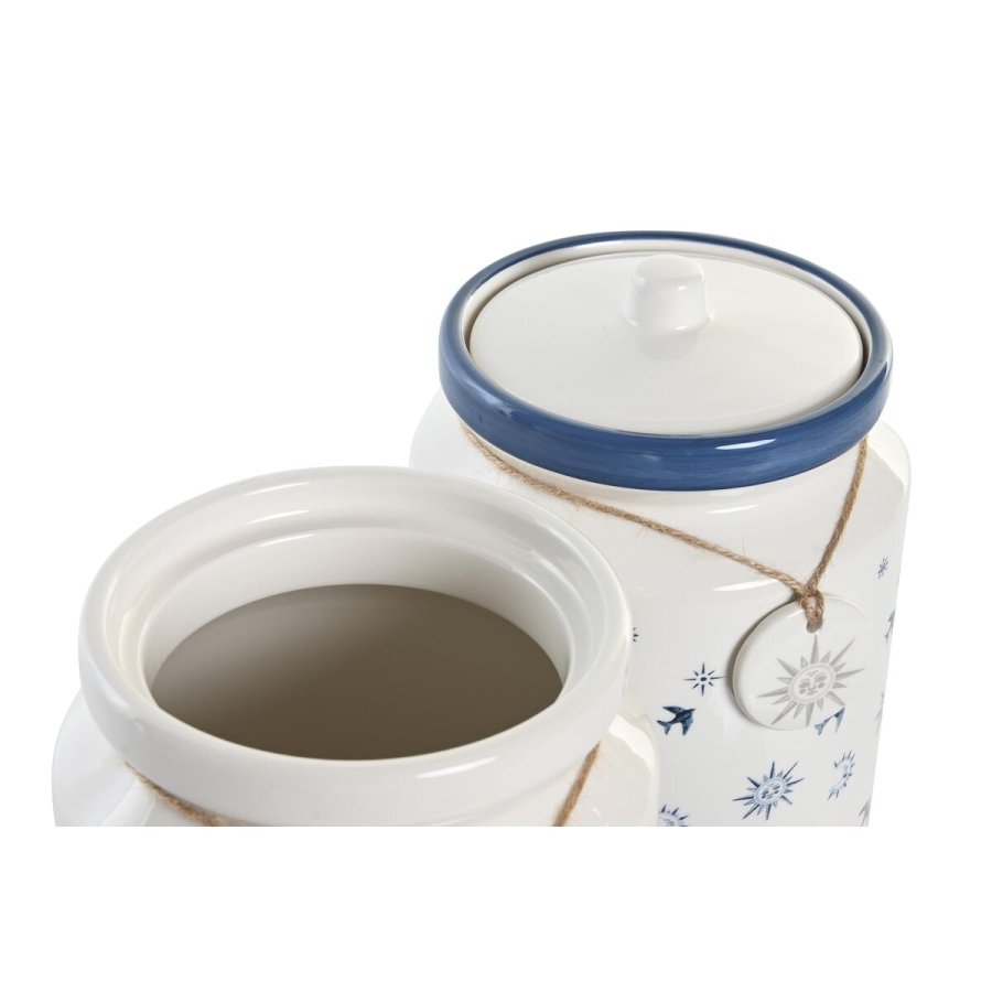 Blik DKD Home Decor Bl 15 x 15 x 21 cm Hvid Dolomite (2 enheder) #7