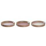 Snack bakke DKD Home Decor Scandi Pink Hvid 35 x 35 x 5 cm Tr MDF (3 enheder) #1