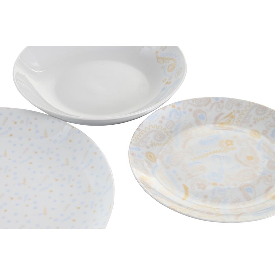 Madlavningsst DKD Home Decor Bl Hvid Pink Porceln 18 Dele 27 x 27 x 3 cm #4