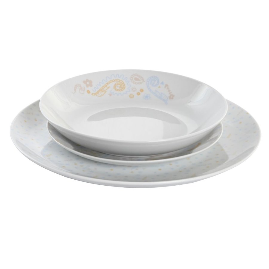 Madlavningsst DKD Home Decor Bl Hvid Pink Porceln 18 Dele 27 x 27 x 3 cm #7