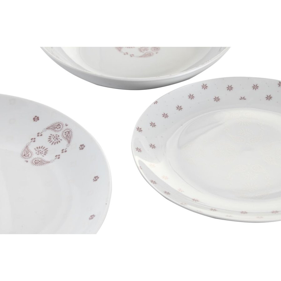 Madlavningsst DKD Home Decor Hvid Pink Porceln Scandi 18 Dele 27 x 27 x 3 cm #4