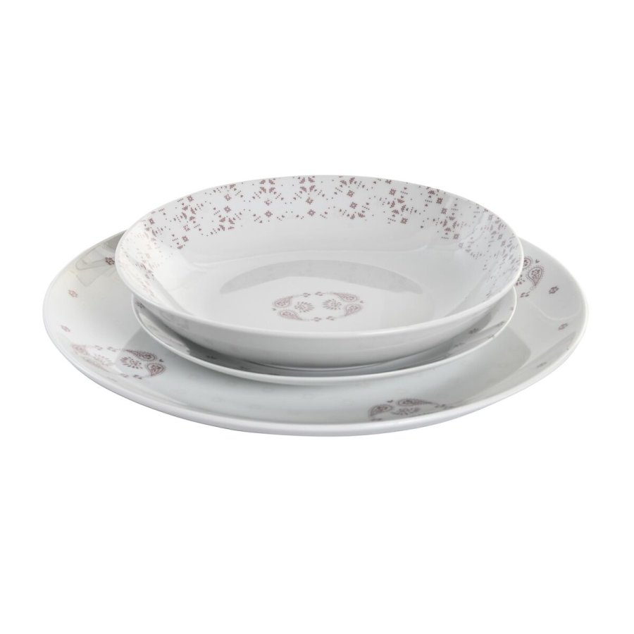 Madlavningsst DKD Home Decor Hvid Pink Porceln Scandi 18 Dele 27 x 27 x 3 cm #7