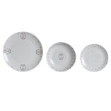 Madlavningsst DKD Home Decor Hvid Pink Porceln Scandi 18 Dele 27 x 27 x 3 cm #1
