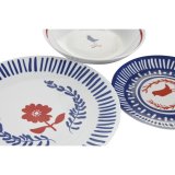 Madlavningsst DKD Home Decor Bl Hvid Rd Porceln Middelhavet 18 Dele 27 x 27 x 3 cm #4