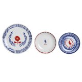 Madlavningsst DKD Home Decor Bl Hvid Rd Porceln Middelhavet 18 Dele 27 x 27 x 3 cm #1