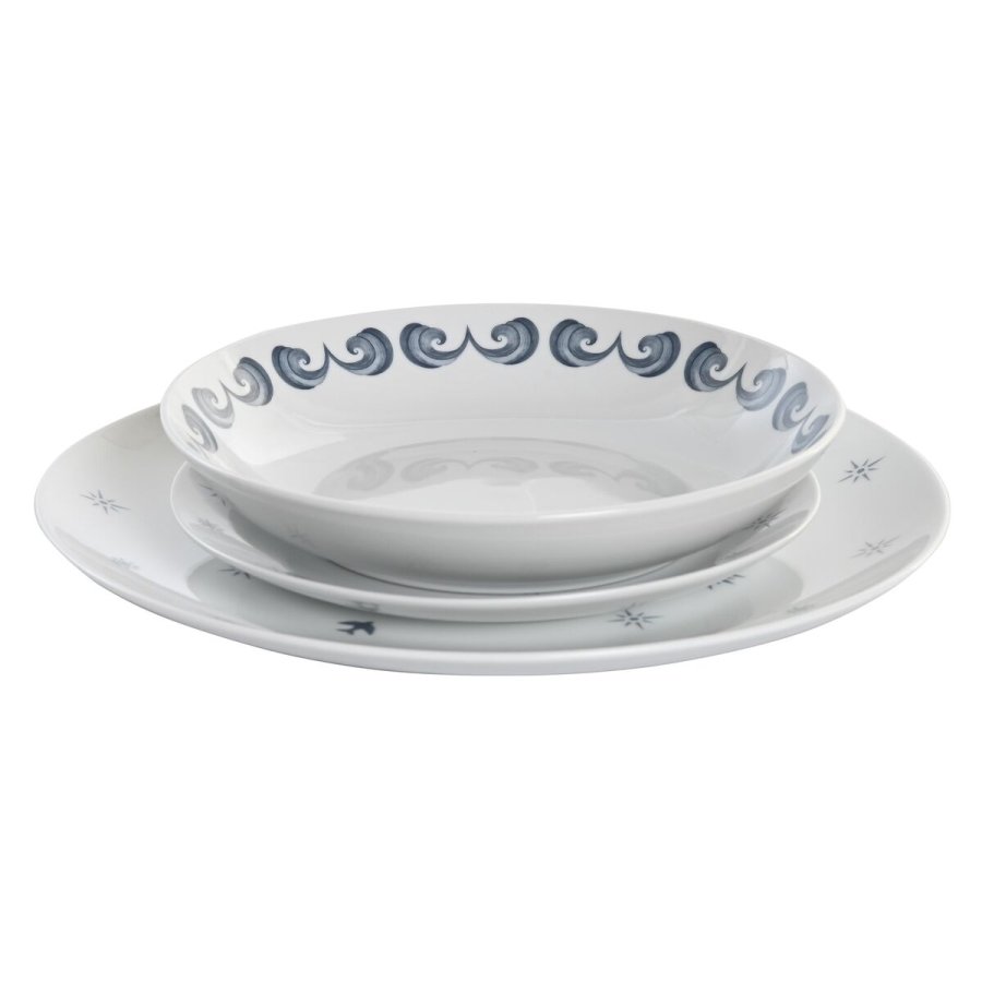 Madlavningsst DKD Home Decor Bl Hvid Porceln 18 Dele 27 x 27 x 3 cm #7