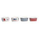 St til appetizere DKD Home Decor 19,7 x 19,7 x 1 cm Natur Rd Bl Hvid Stentj Middelhavet Huse #7