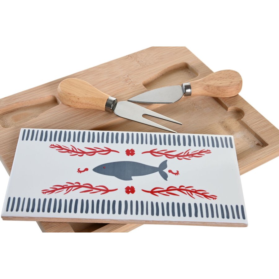 St til appetizere DKD Home Decor 24,5 x 20 x 1,2 cm Rd Bl Stentj Middelhavet Huse #4