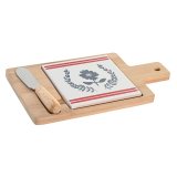 St til appetizere DKD Home Decor 21,5 x 11,8 x 1,5 cm Natur Rd Bl Hvid Stentj Middelhavet Huse #1