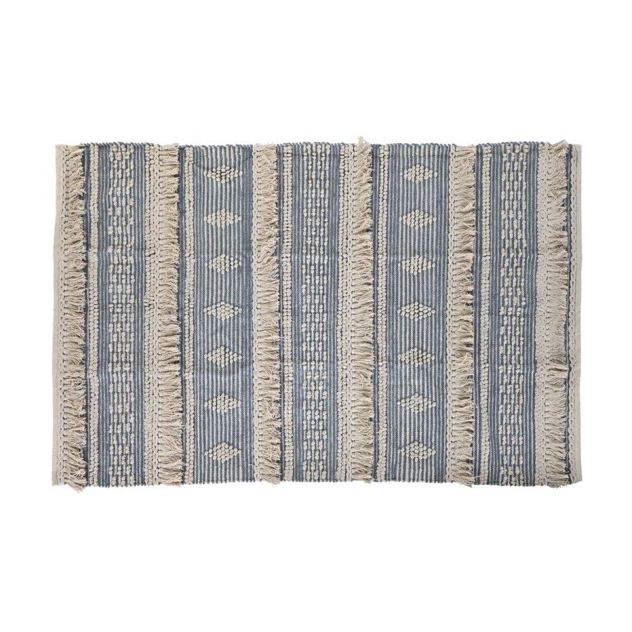 Tppe DKD Home Decor 180 x 120 x 2 cm Bl Bomuld Hvid Boho #1