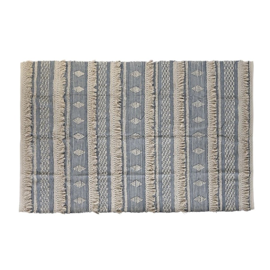 Tppe DKD Home Decor 230 x 160 x 2 cm Bl Bomuld Hvid Boho #1