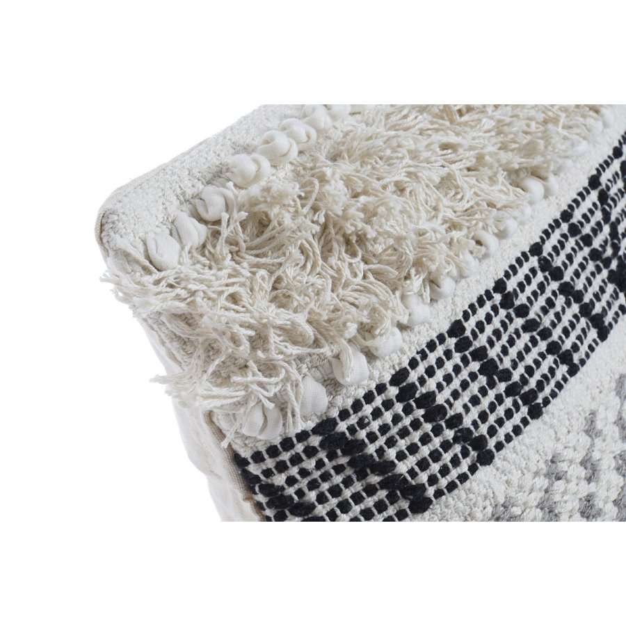 Pude DKD Home Decor Sort Beige 45 x 10 x 45 cm Boho #2