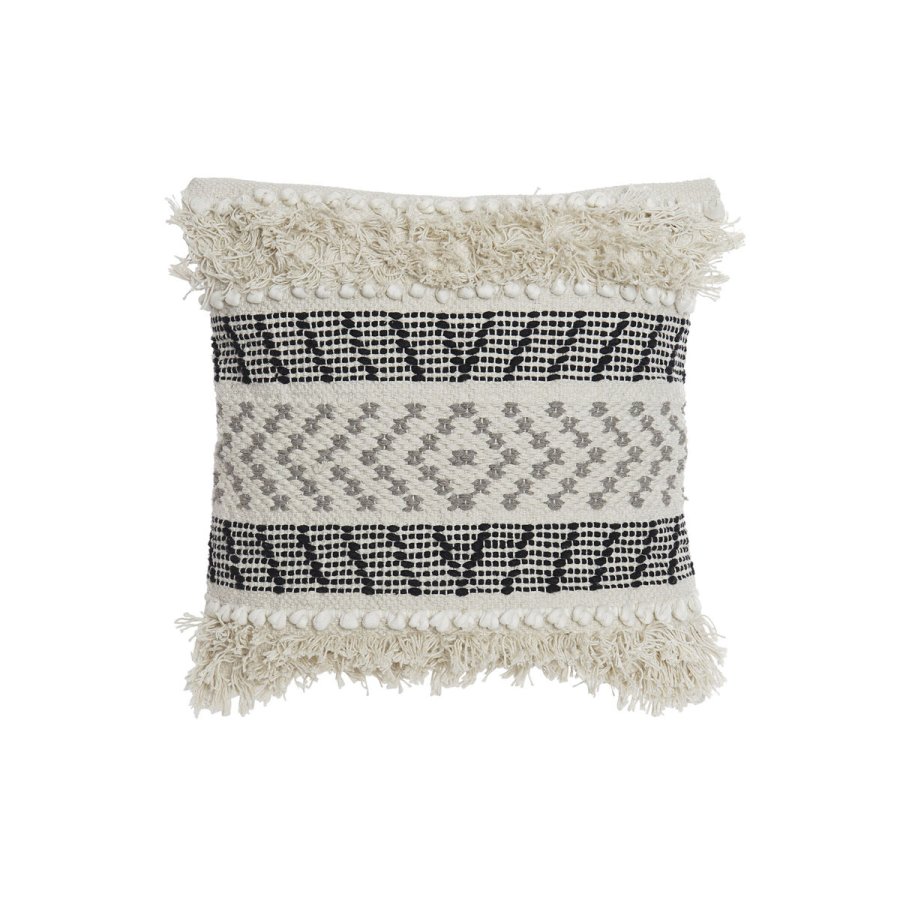 Pude DKD Home Decor Sort Beige 45 x 10 x 45 cm Boho #1