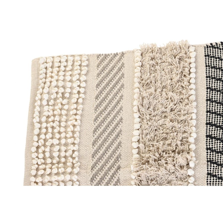 Tppe DKD Home Decor 180 x 120 x 1 cm Sort Beige Bomuld Boho #13
