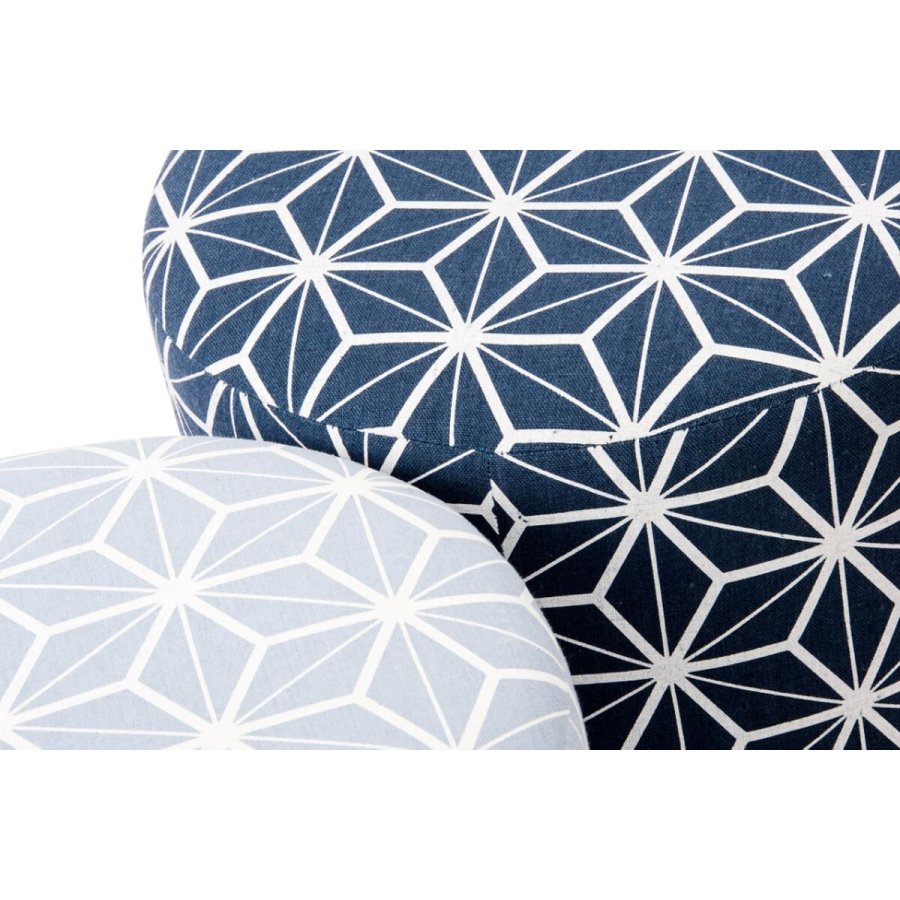 Fodsttte DKD Home Decor 31 x 31 x 33 cm Bl Himmelbl Fyrretr Geometri Middelhavet (2 enheder) #2