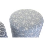 Fodsttte DKD Home Decor 31 x 31 x 33 cm Bl Himmelbl Fyrretr Geometri Middelhavet (2 enheder) #3