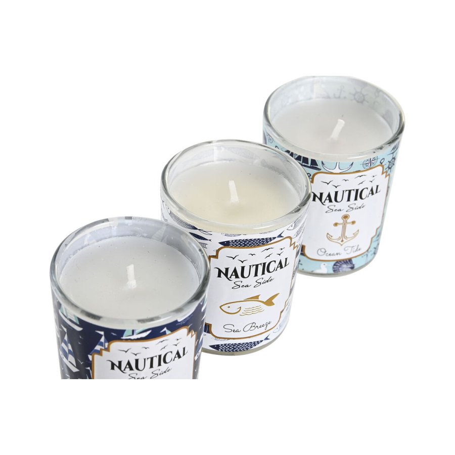 Stearinlys DKD Home Decor Bl Voks Krystal 17 x 5 x 6 cm (3 enheder) #4