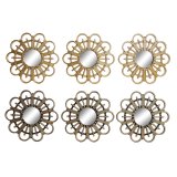 St med Spejle DKD Home Decor Scandi Krystal Sort Gylden polypropylen (25 x 2 x 25 cm) (2 enheder) #1