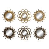 St med Spejle DKD Home Decor Krystal Sort Gylden polypropylen (25 x 3 x 25 cm) (2 enheder) #1