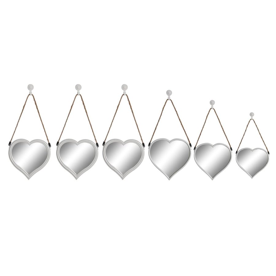 St med Spejle DKD Home Decor Scandi Krystal Hvid polypropylen (26 x 3 x 26 cm) (2 enheder) #1