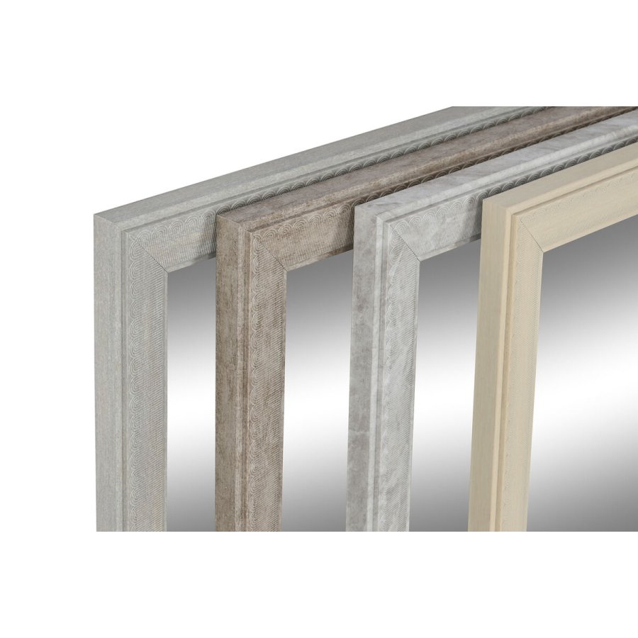 Vgspejl DKD Home Decor Hvid Beige Mrkegr 36 x 2 x 66 cm (4 enheder) #5