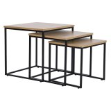 St med 3 borde DKD Home Decor Sort Metal 45 x 45 x 45 cm Tr MDF #2