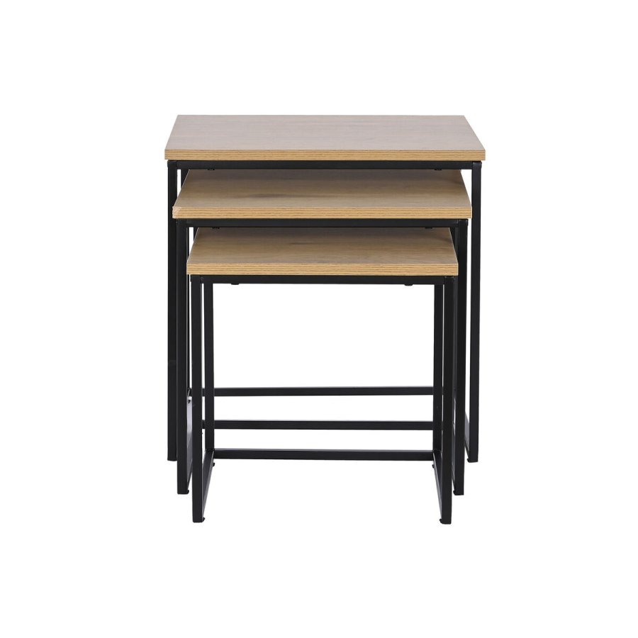 St med 3 borde DKD Home Decor Sort Metal 45 x 45 x 45 cm Tr MDF #3