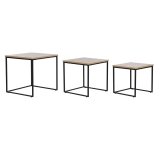 St med 3 borde DKD Home Decor Sort Metal 45 x 45 x 45 cm Tr MDF #1