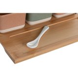 St til appetizere DKD Home Decor 26 x 9 x 4 cm Porceln Multifarvet Bambus 8 Dele Skandinavisk #7